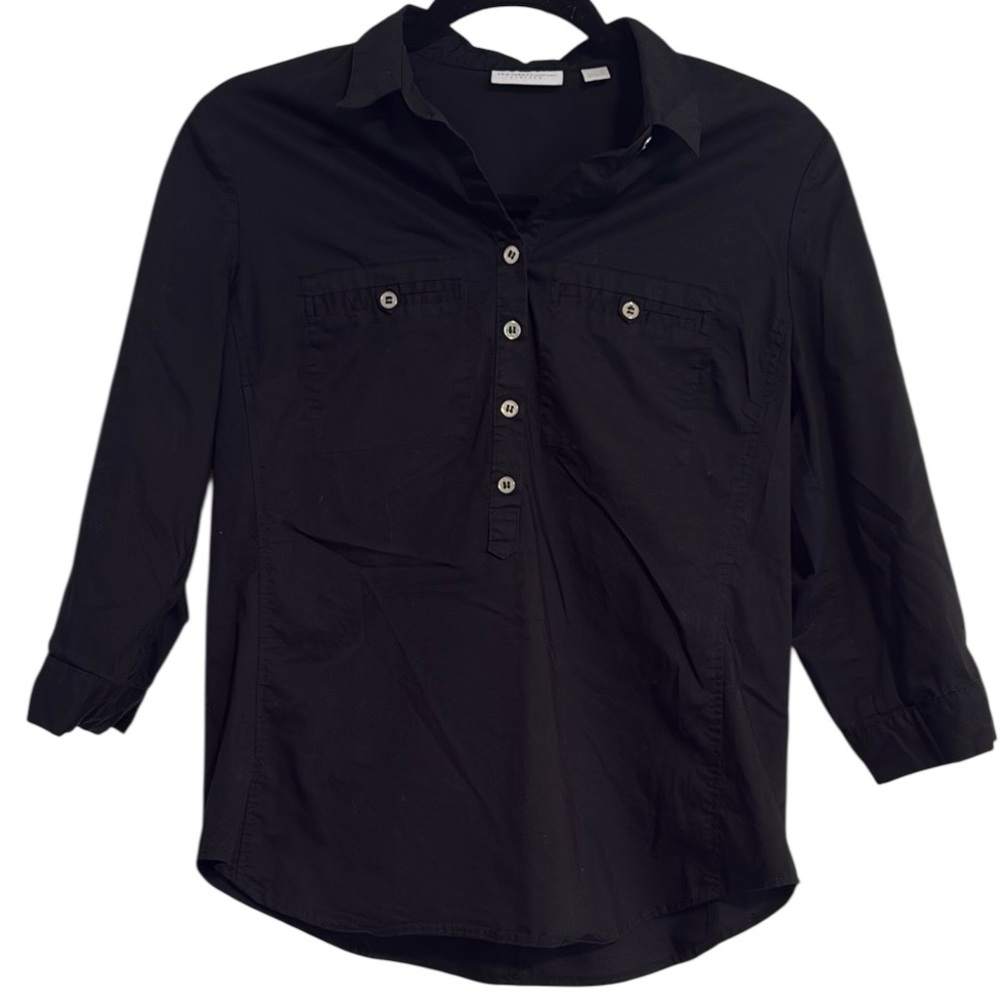 🖤 New York and Company Stretch 3/4 Sleeve Dress Shirt